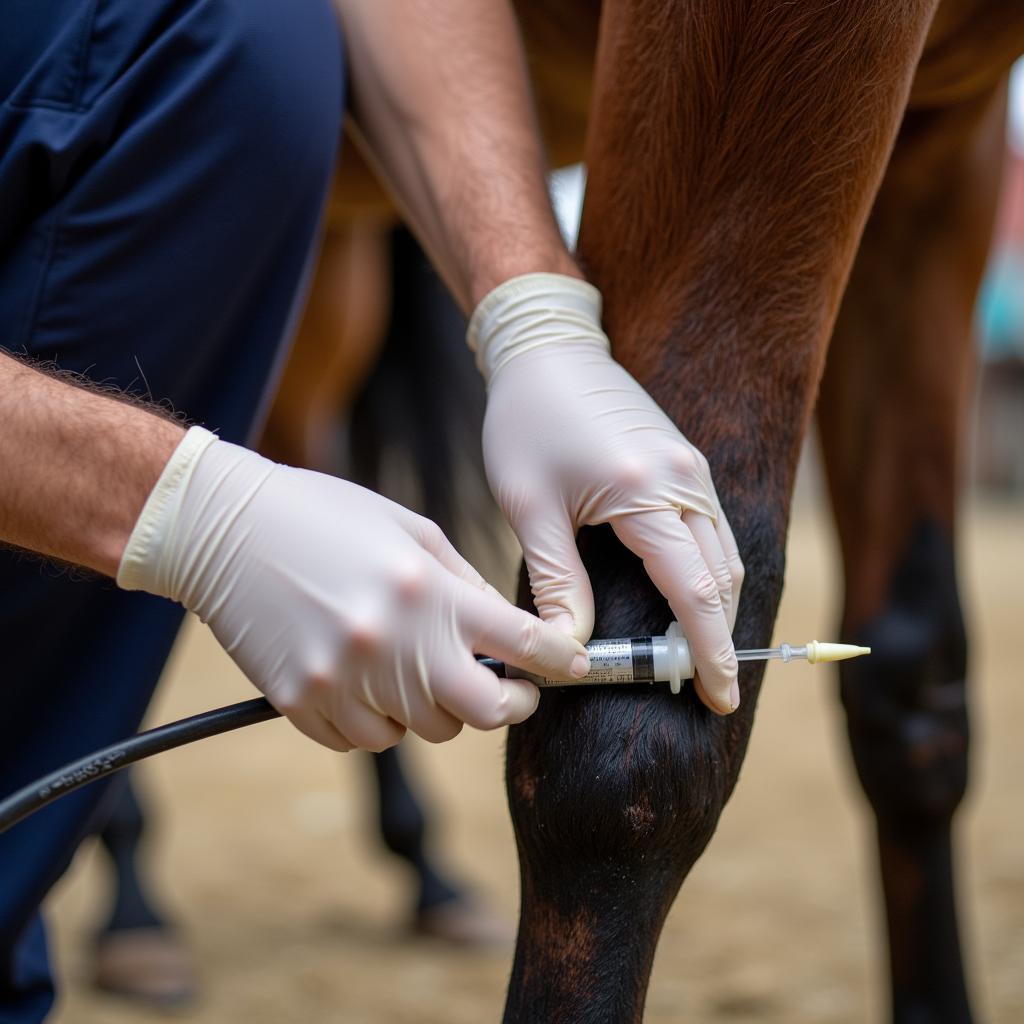 Administering a Hock Injection