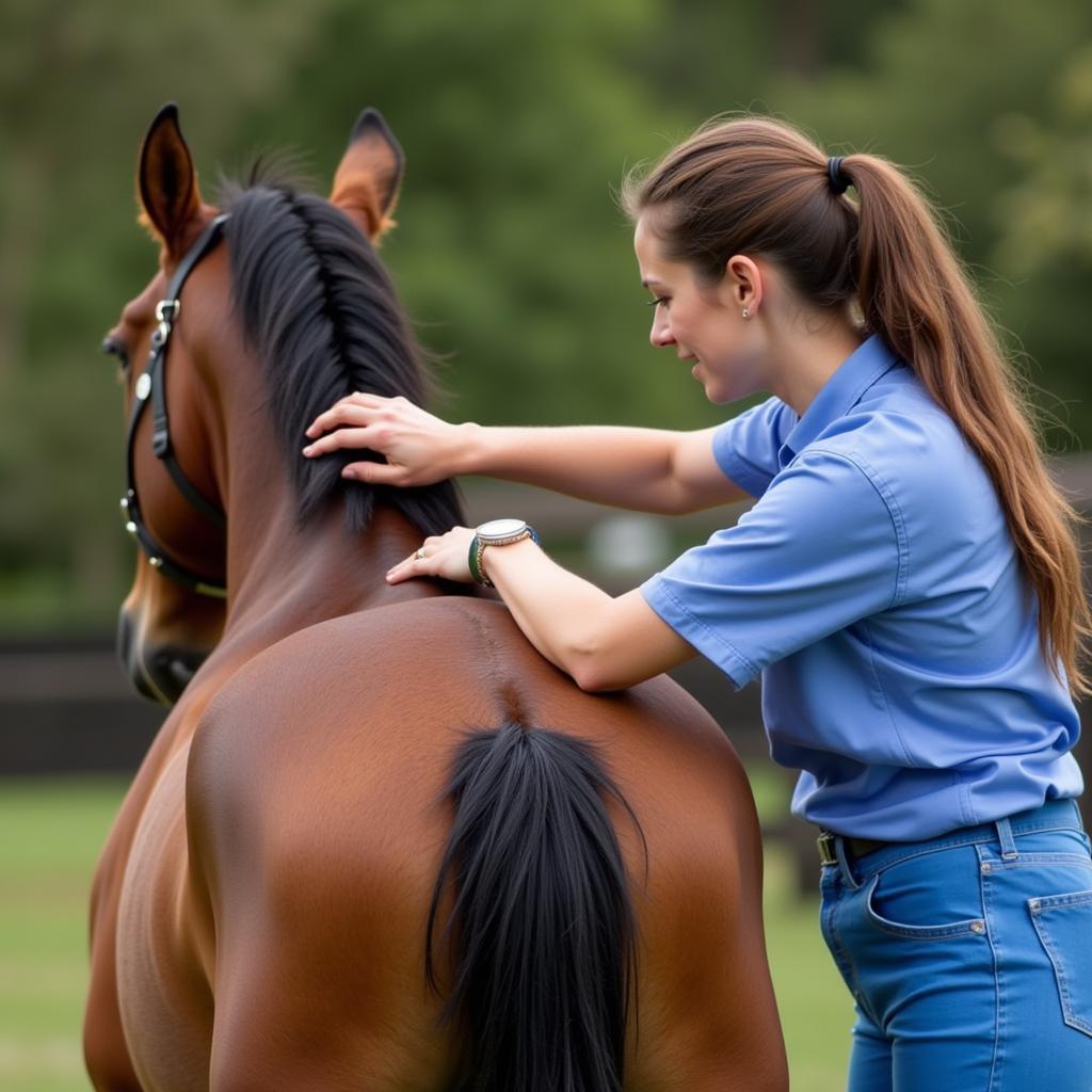 Veterinarian Examining Horse Topline