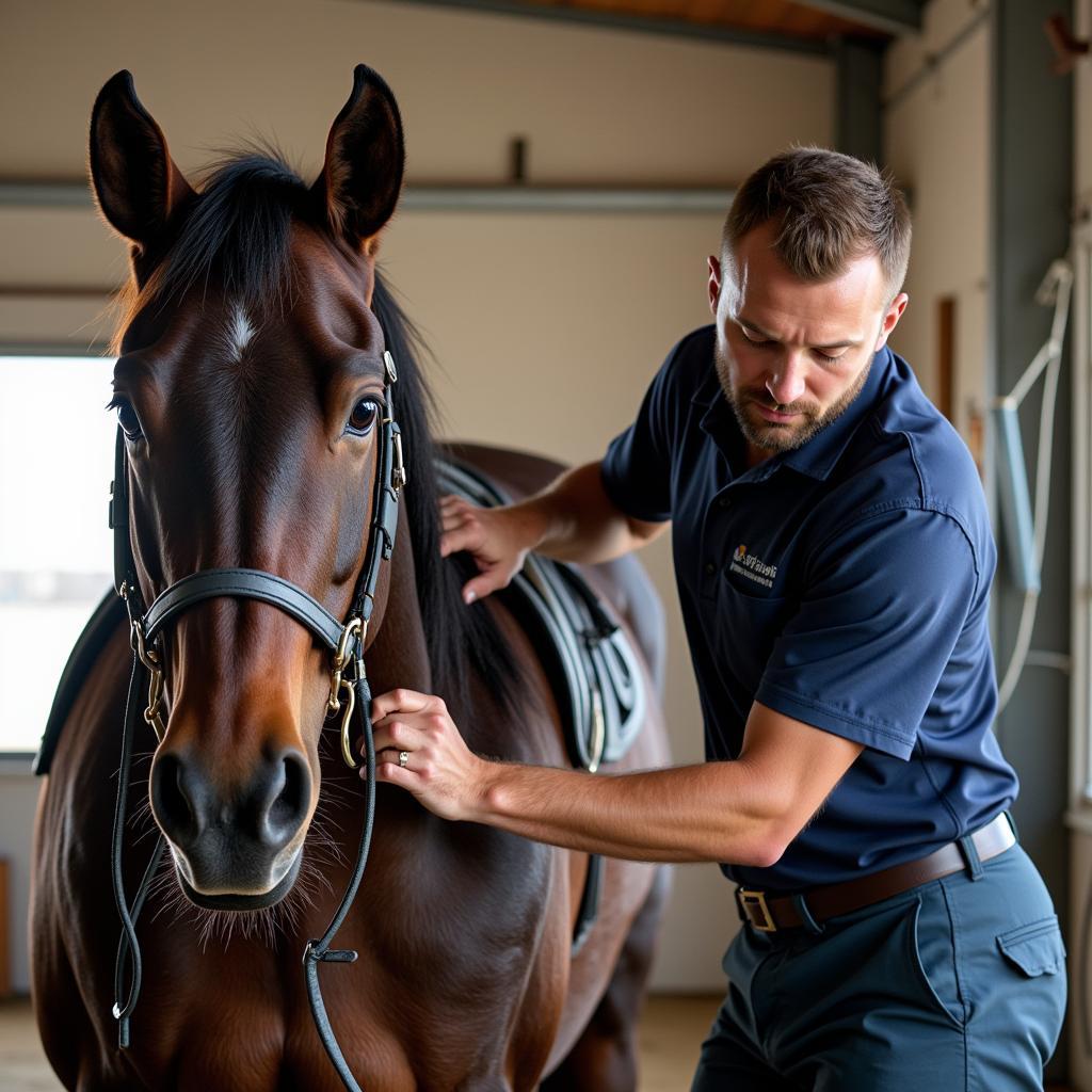  Veterinarian Examining a Horse 