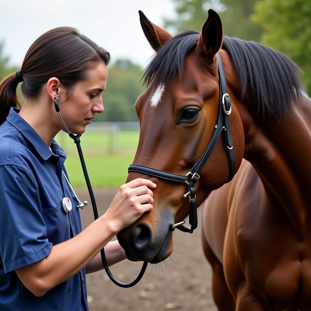 Veterinarian Conducting Pre-Purchase Exam