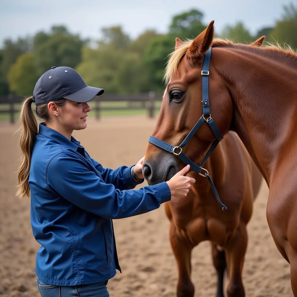 Veterinarian Examining Horse in Illinois