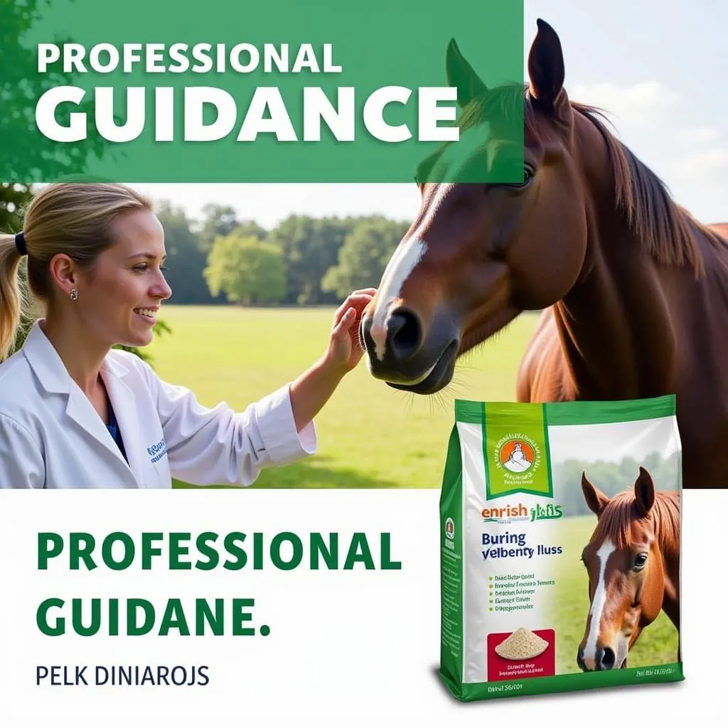 Veterinarian Checking Horse on Enrich Plus Feed