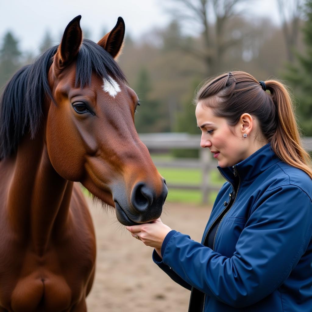 Veterinarian Examining Horse Teeth