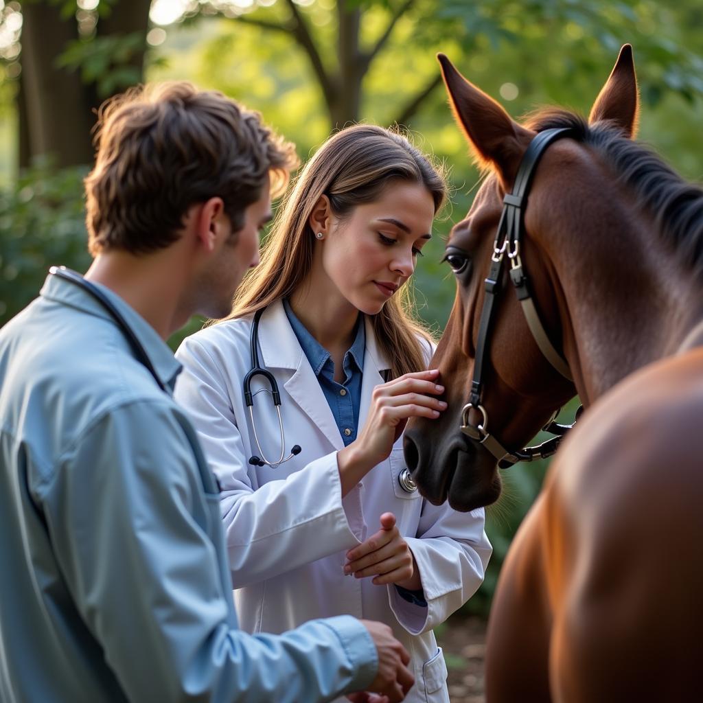 Veterinarian Discussing Horse's Diet with Owner