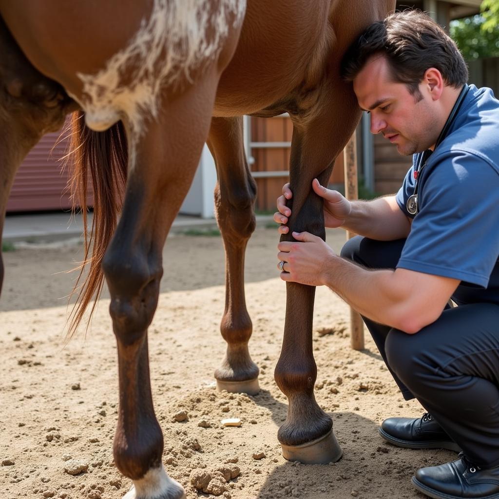 Veterinarian Treating Horse Hoof