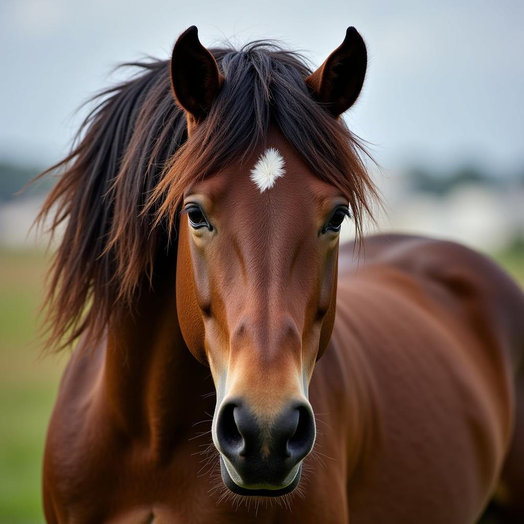 Close-up of a Wild Horse on Vieques