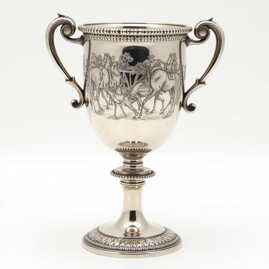 Antique Silver Horse Racing Trophy