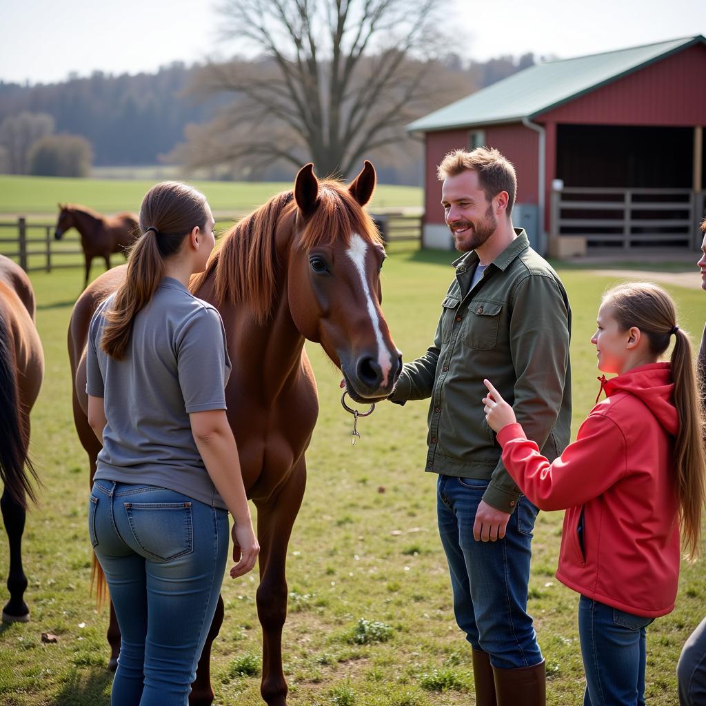 Volunteering at a horse rescue