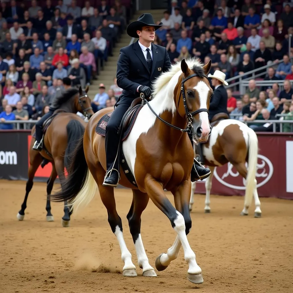 Walking horse competing in a show in Kentucky