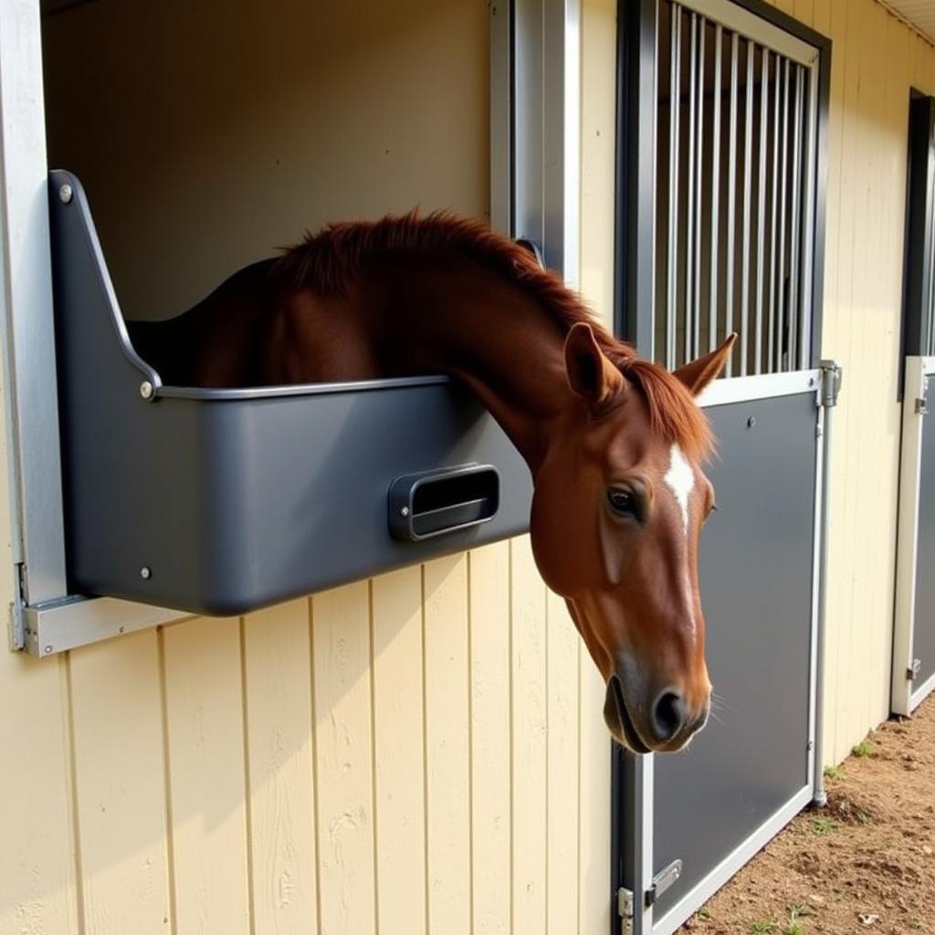 Wall-Mounted Horse Feeder