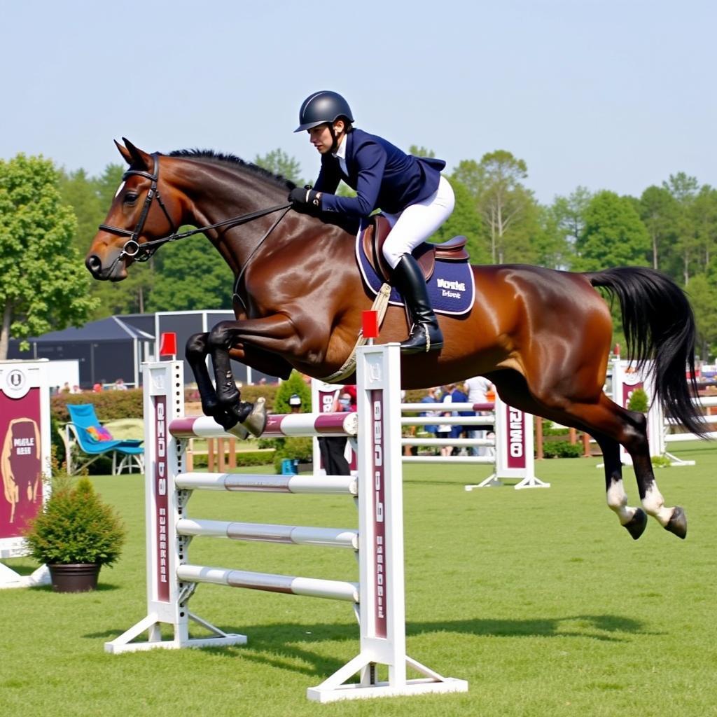 Warmblood jumping