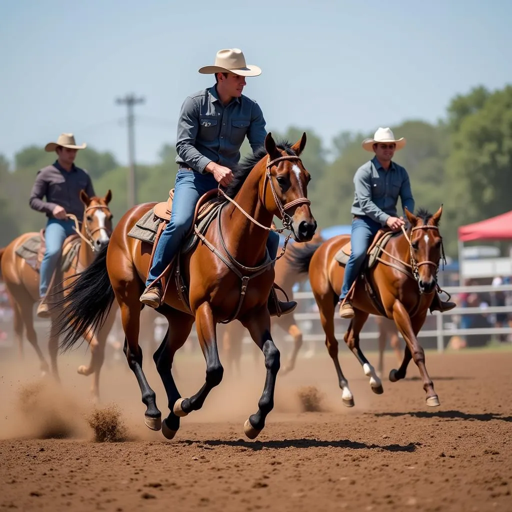 Team Roping Horse in Action