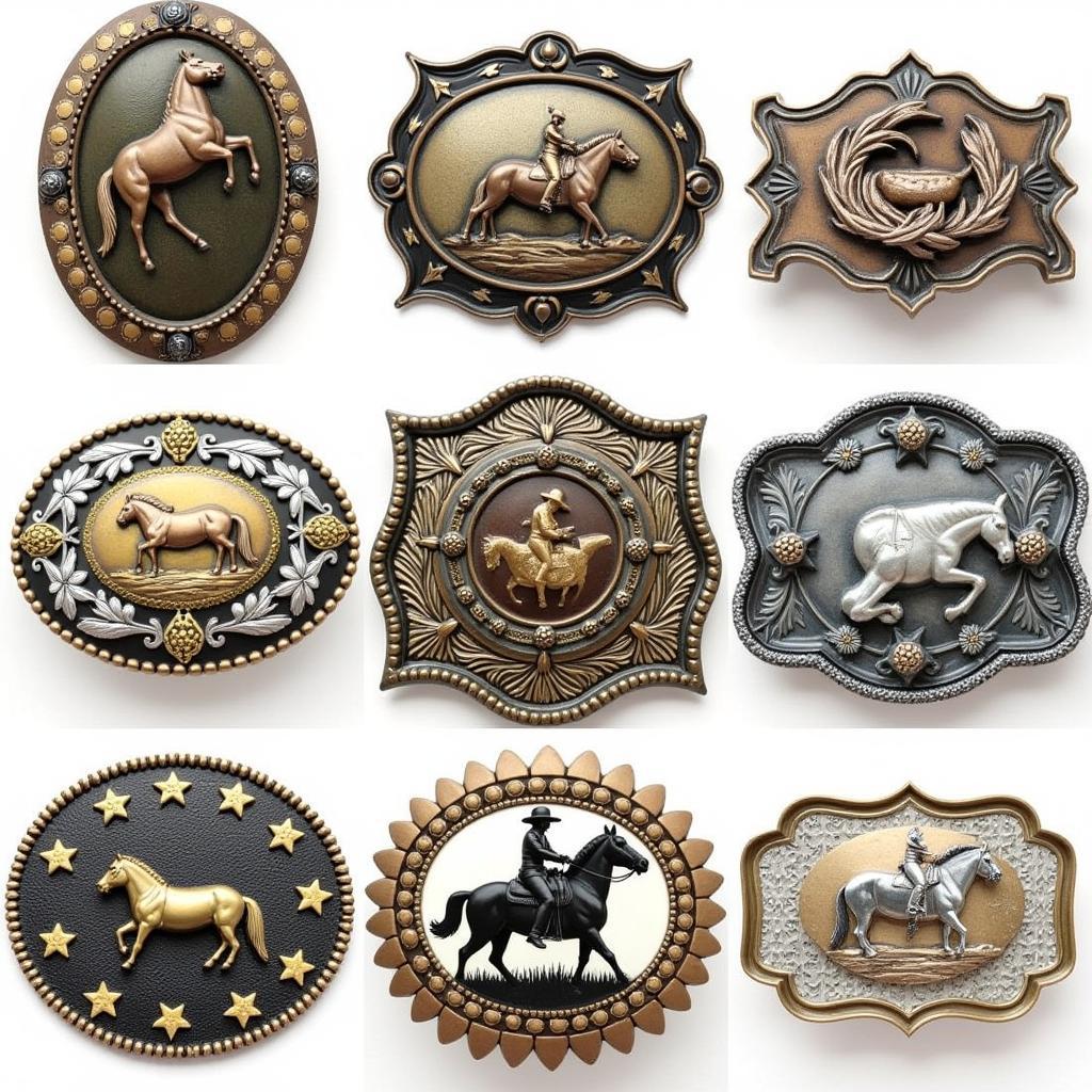 Various Styles of Western Horse Belt Buckles