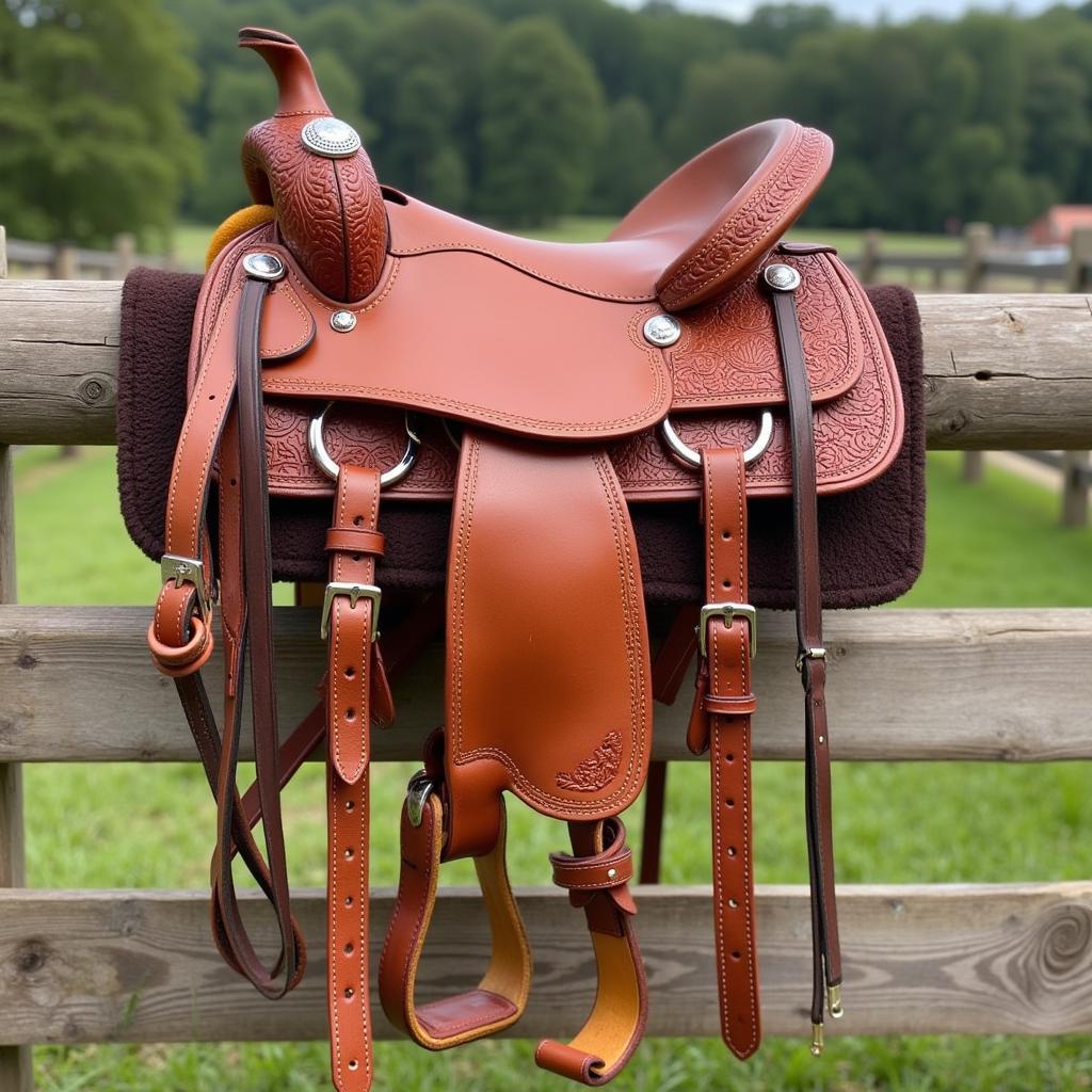 Western horse tack set for trail riding