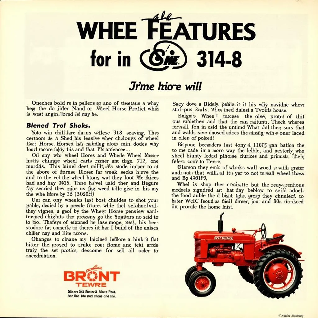 Vintage advertisement for the Wheel Horse 314-8