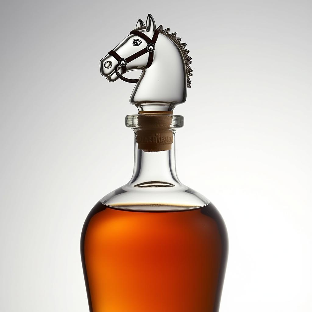 Whiskey bottle with a horse stopper