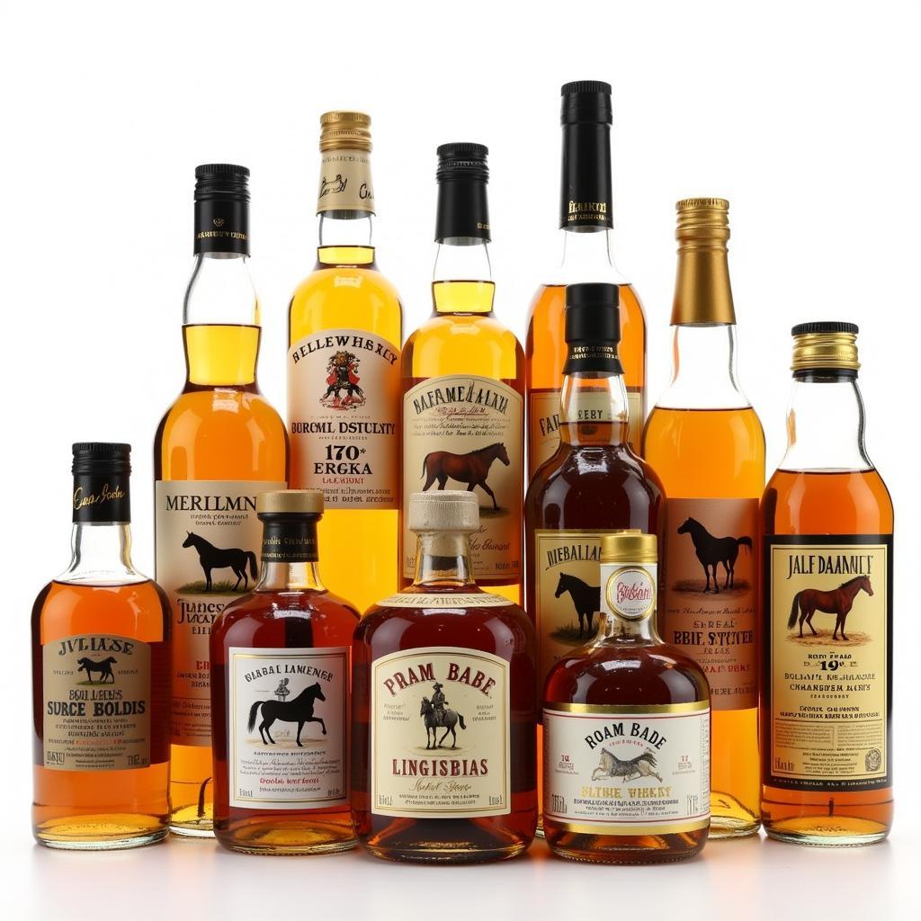 Whiskey Bottles Horse Collection