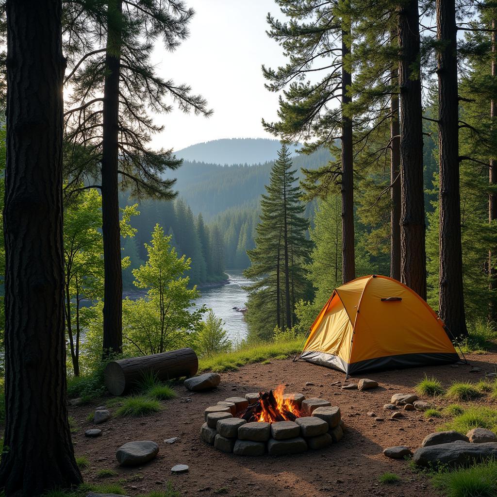 Campsite near White Horse Creek Oregon