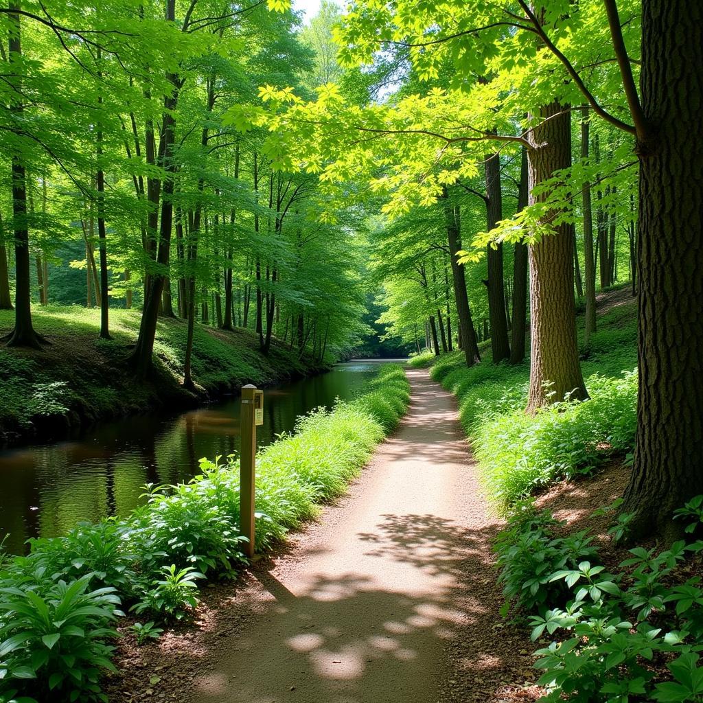 Hiking trail alongside White Horse Creek Oregon