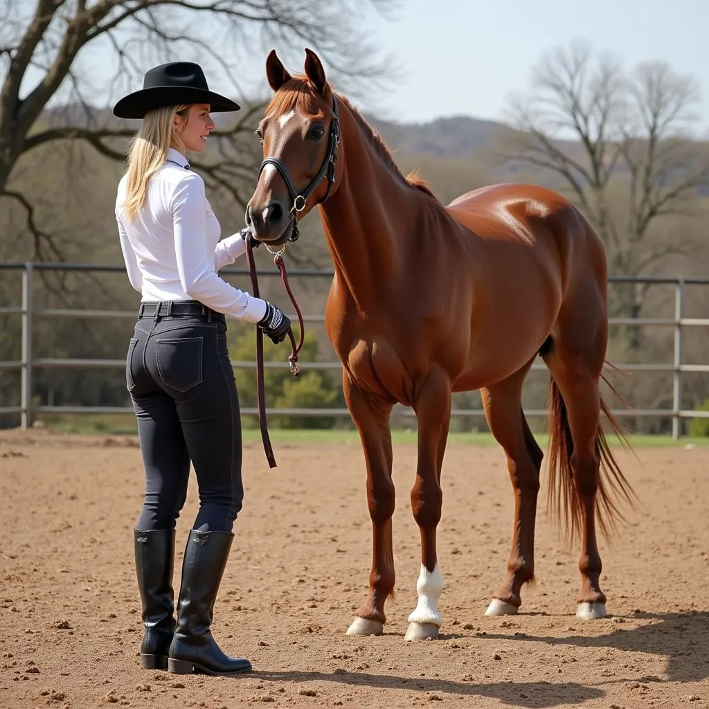 Woman Training Horse