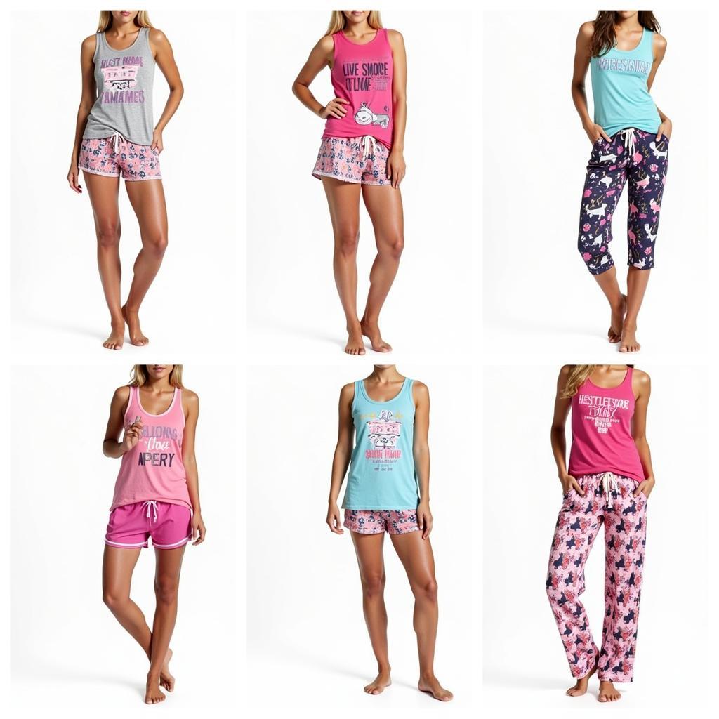 Women's horse pyjamas in various styles