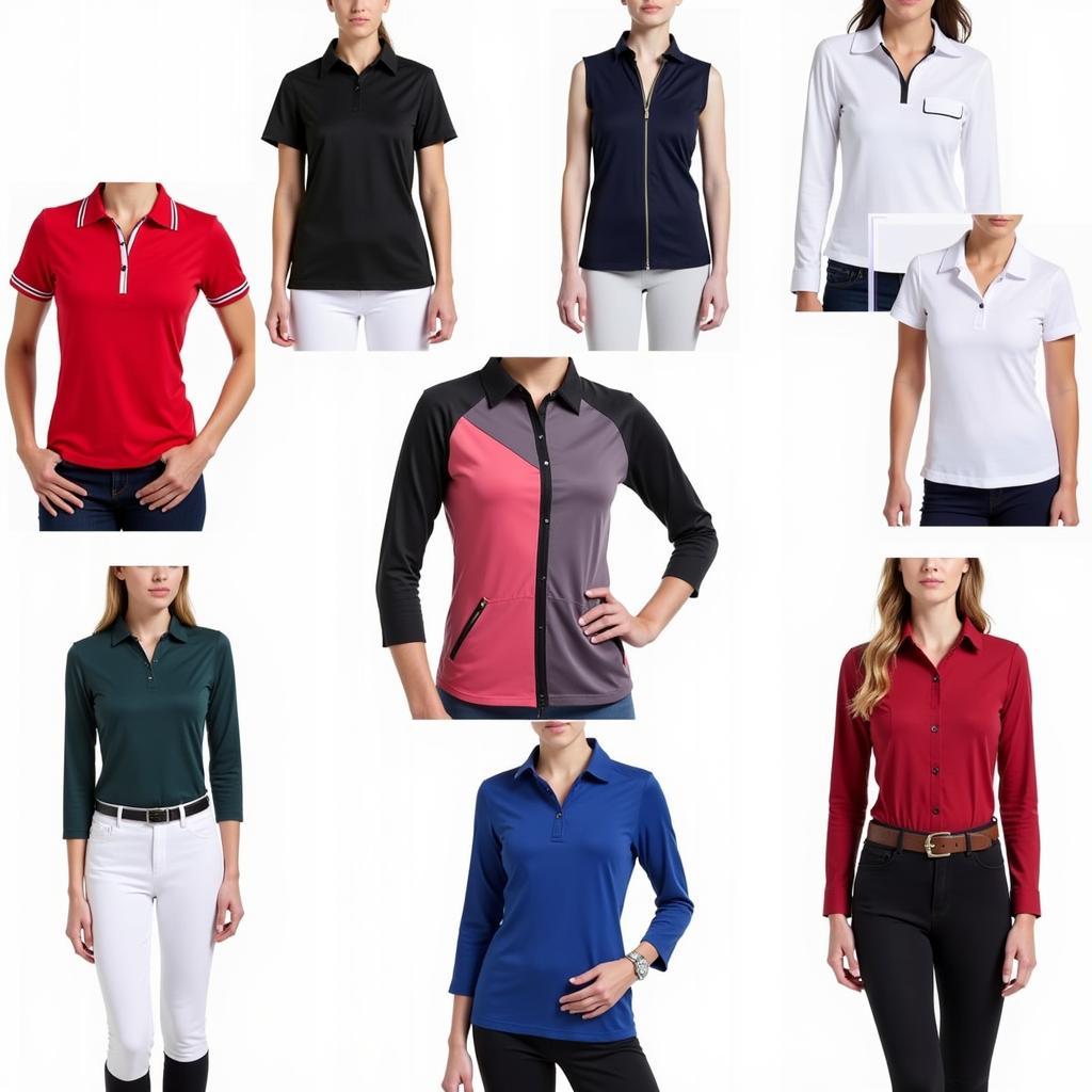 Women's horse riding shirts in different styles