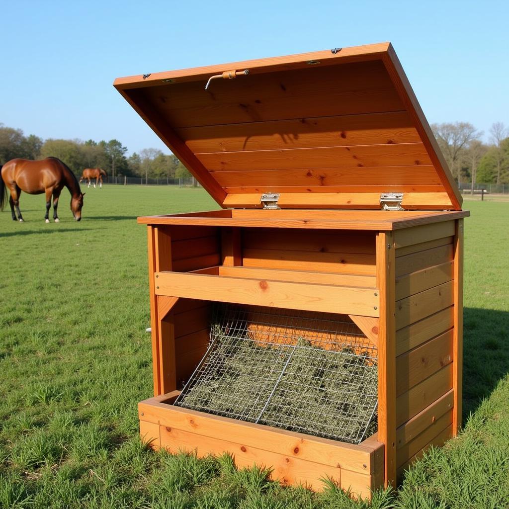 Sturdy Wooden Slow Feed Hay Feeder