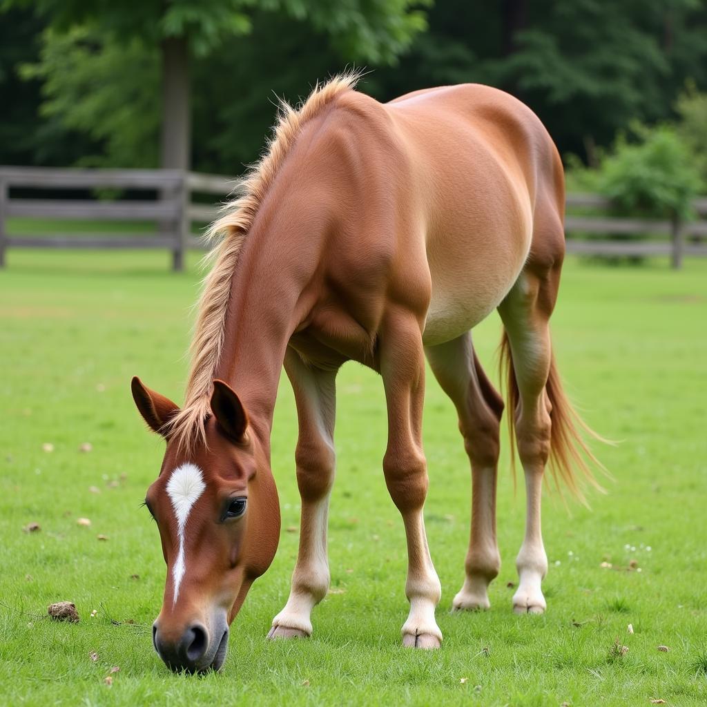 Yearling Horse Grazing