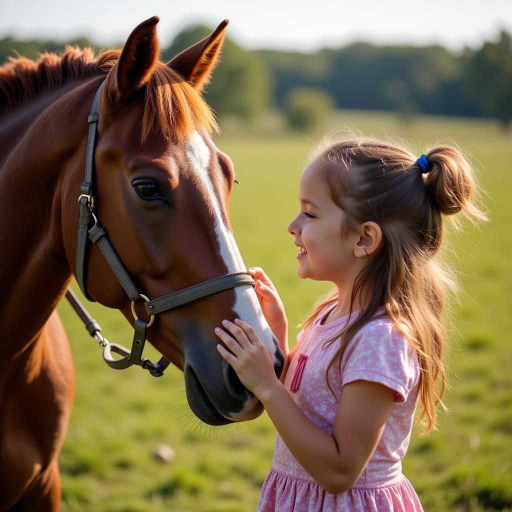 Young Girl Bonding with a Legacy Horse