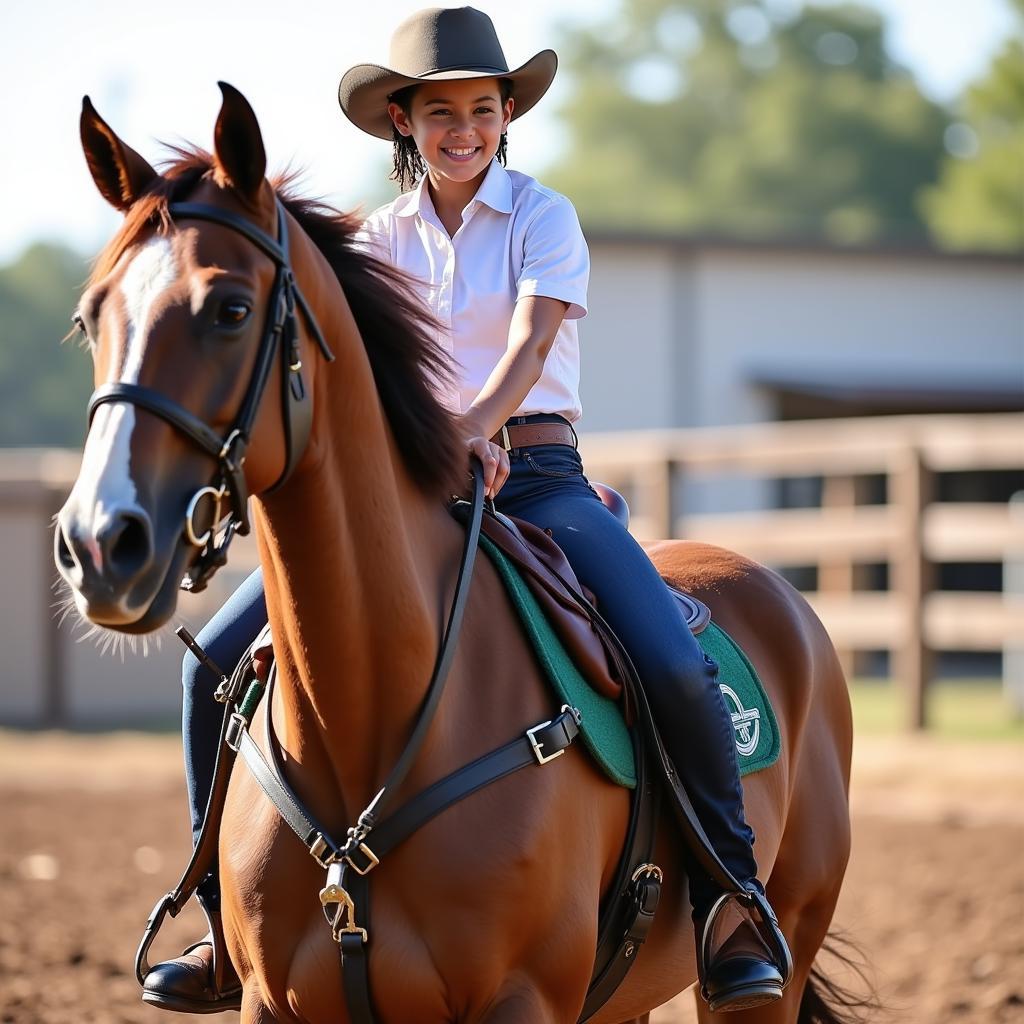 Young rider competing in a GWRHA show