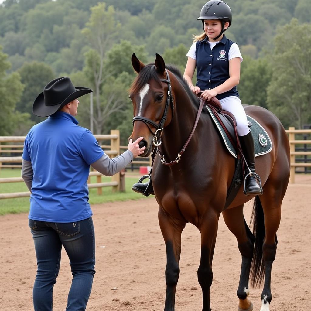 Young Rider Learning Horsemanship