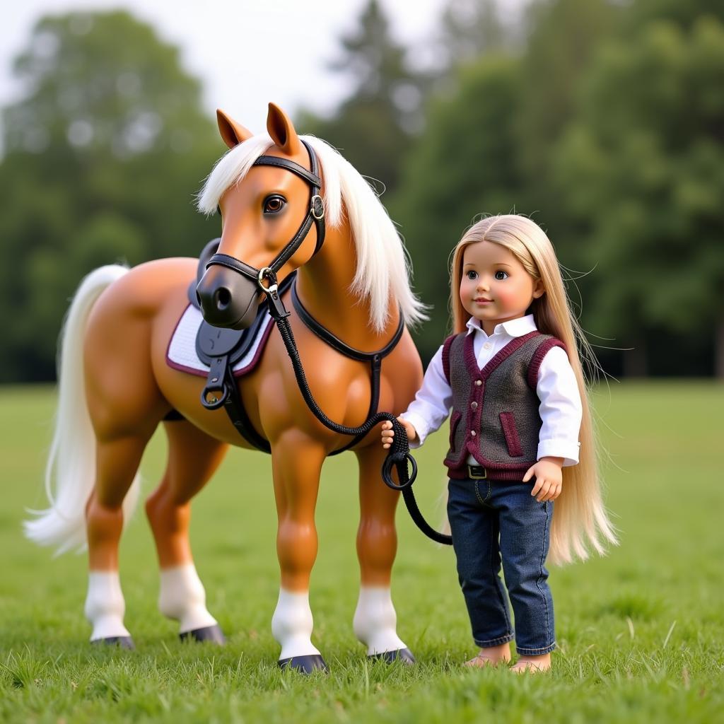 Palomino Horse with 18-inch Doll