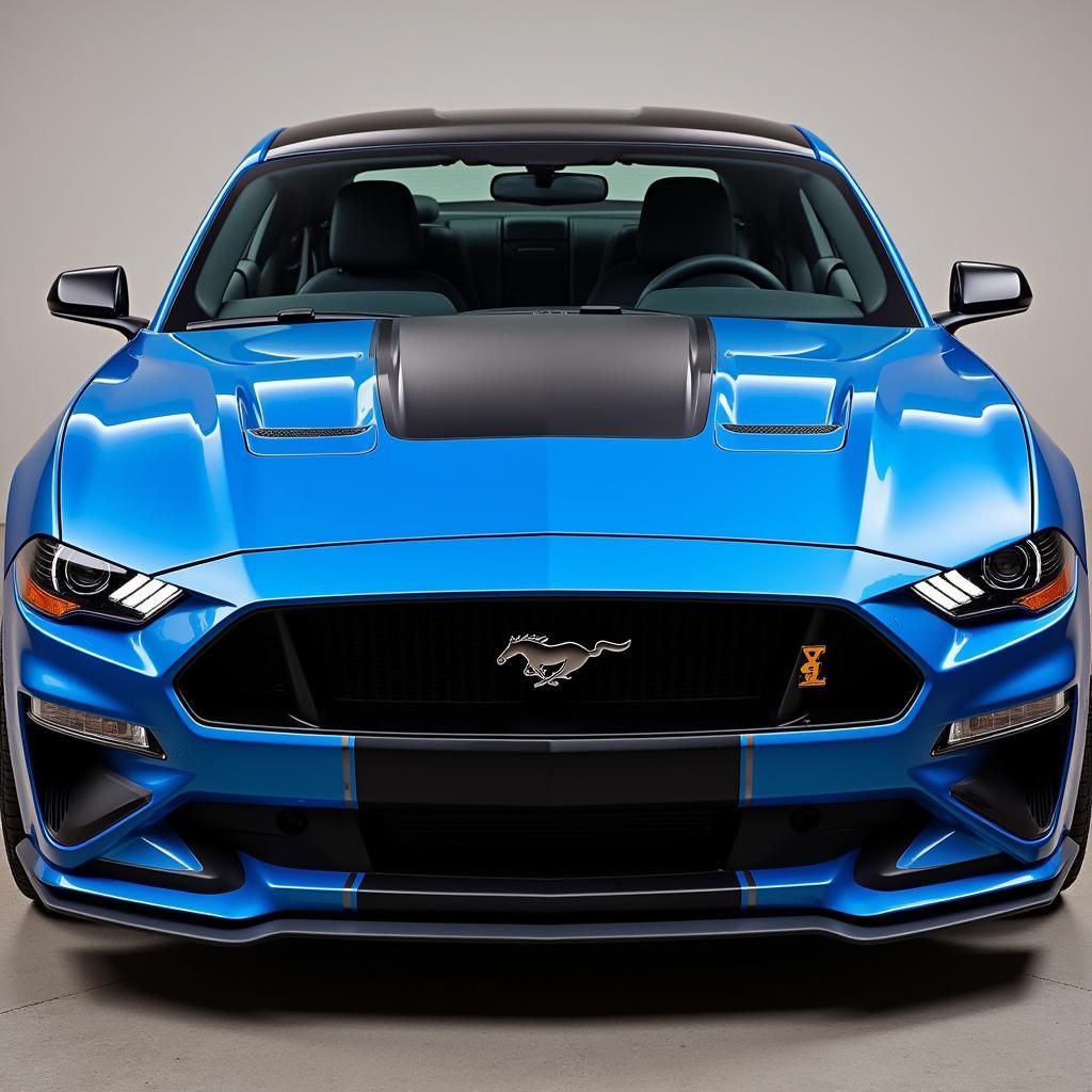 2024 Ford Mustang Dark Horse Front View - Blue Ember Metallic