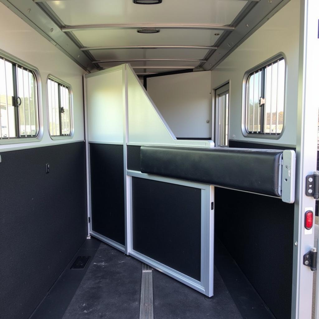 Interior of a 3 Horse Straight Load Trailer