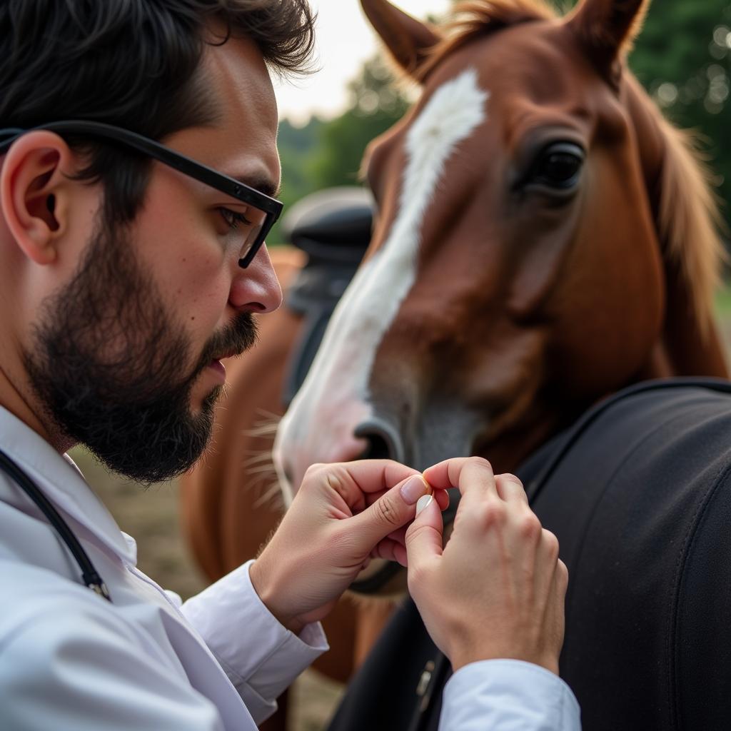 Administering Ace Pills to a Horse