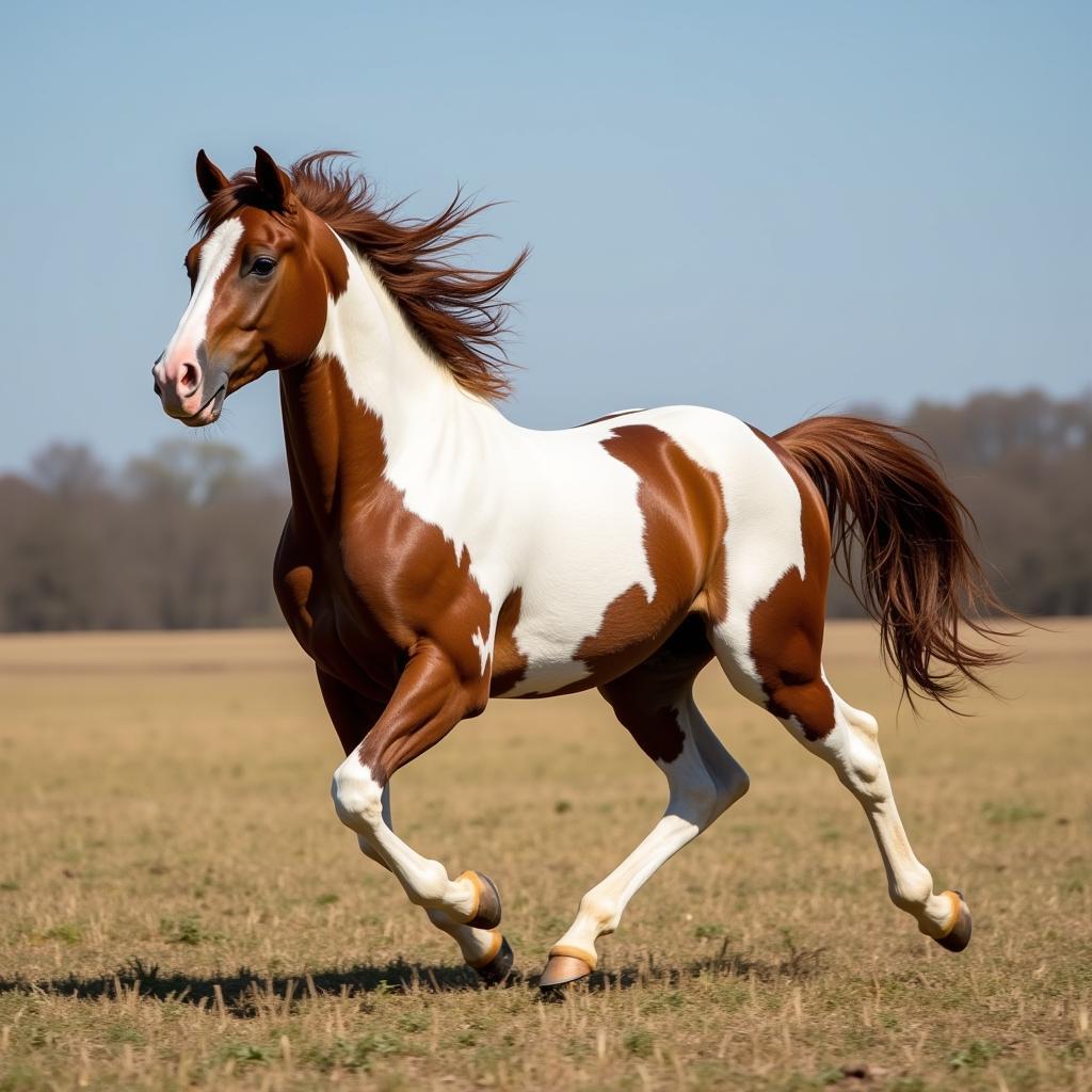 American Paint Horse Running Free