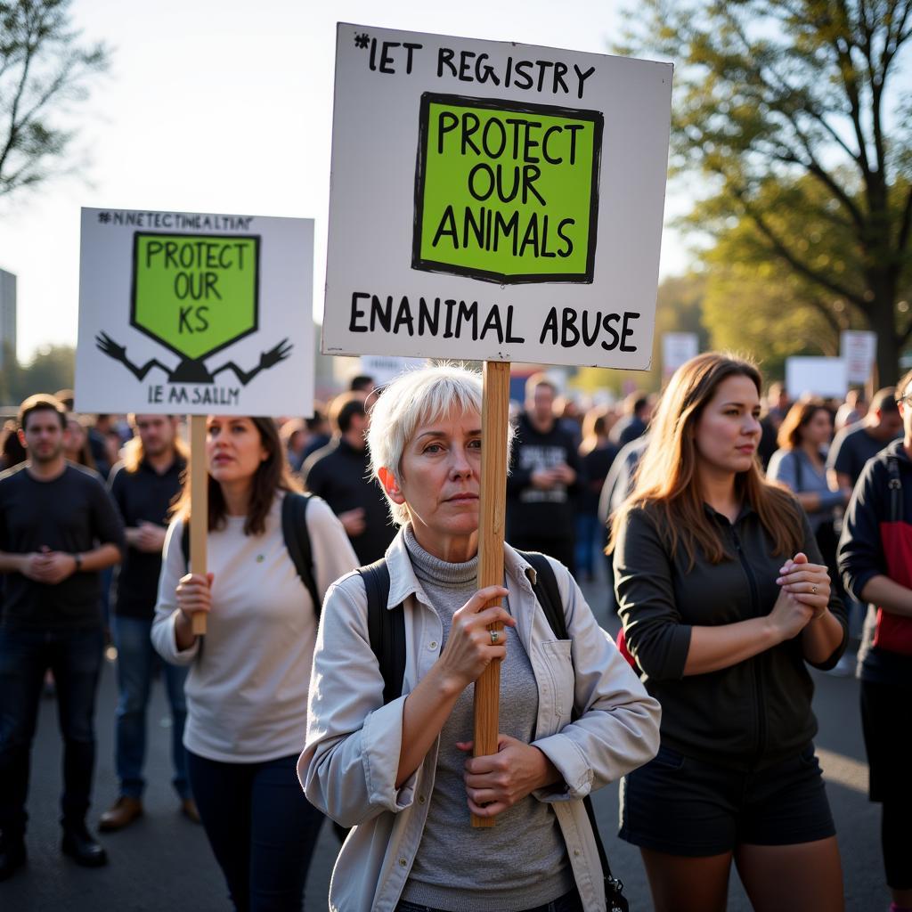 Animal Welfare Advocates Protesting