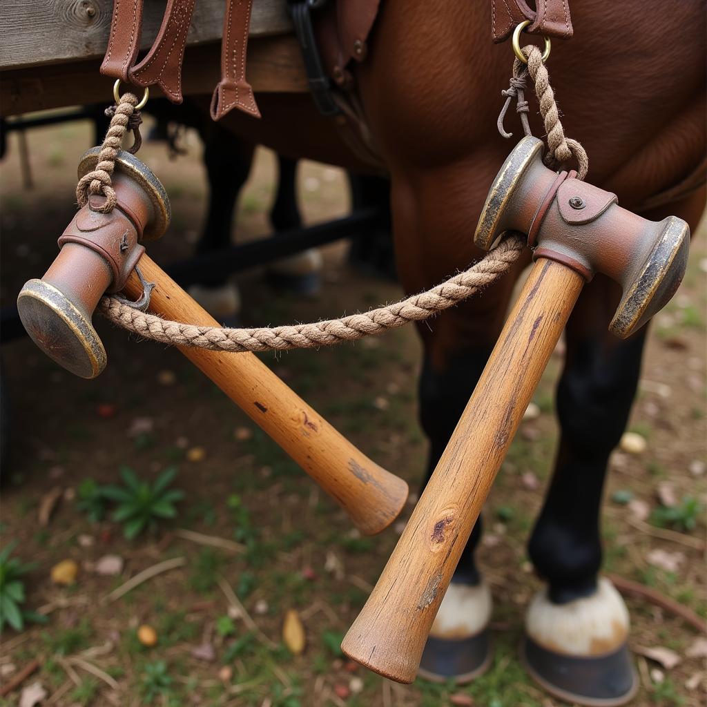 Antique Horse Hames in Farm Use