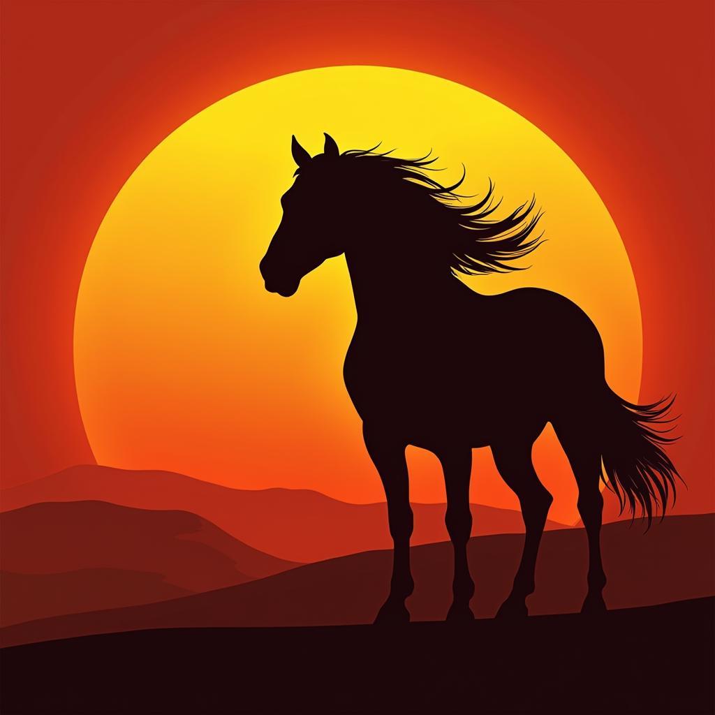 Arabian Horse Poster in Desert Sunset