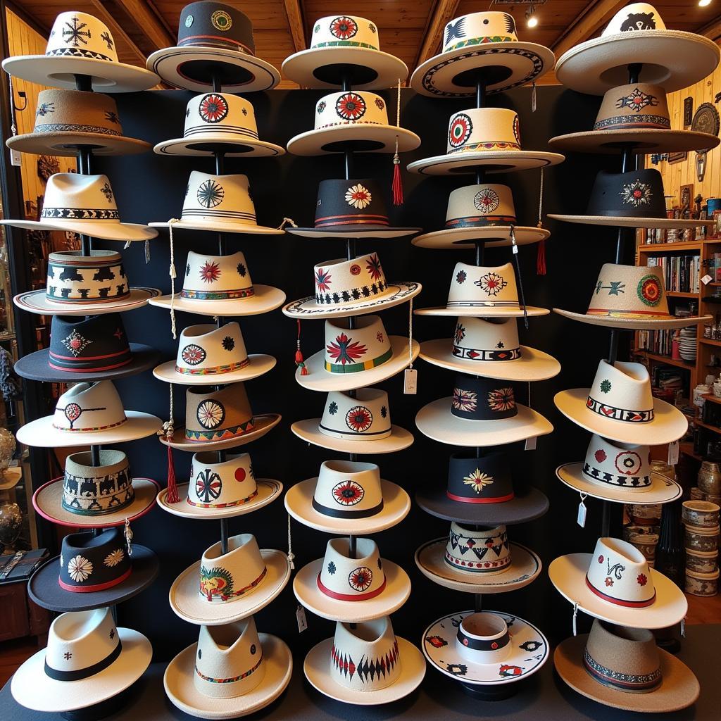 Authentic Navajo Hats Displayed for Sale