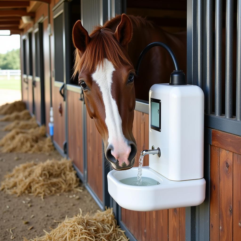 Automatic Waterer in Horse Stall