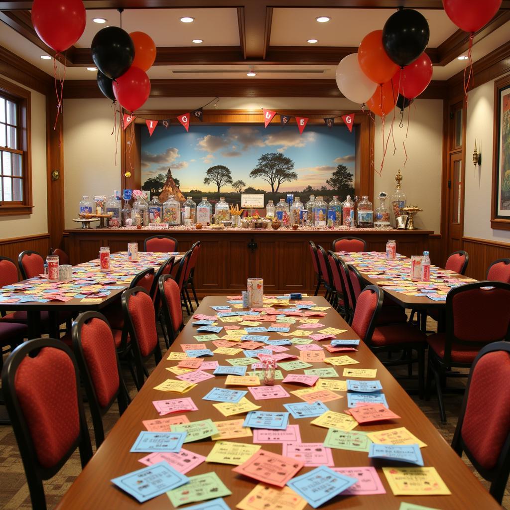 Bingo Horse Party Set Up with Decorations