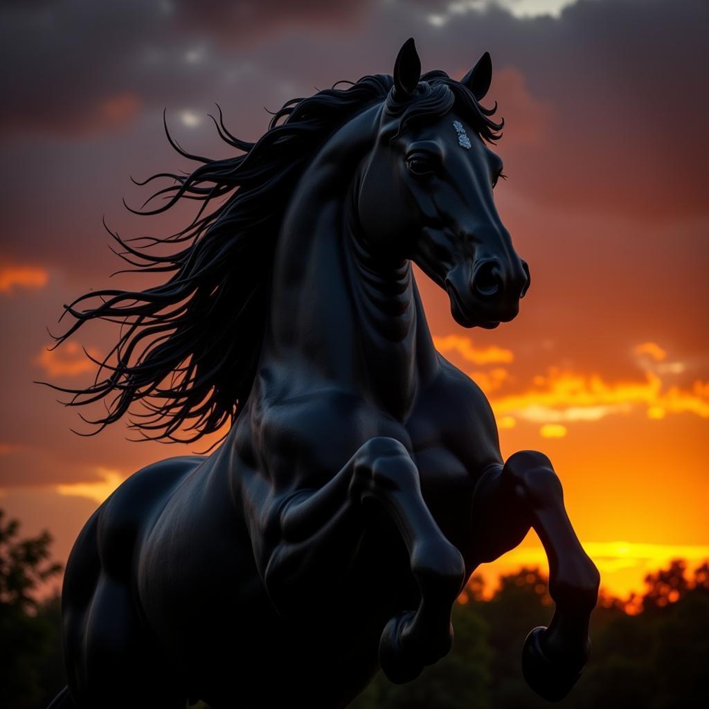 Black Horse Statue: Symbolism of Power and Grace