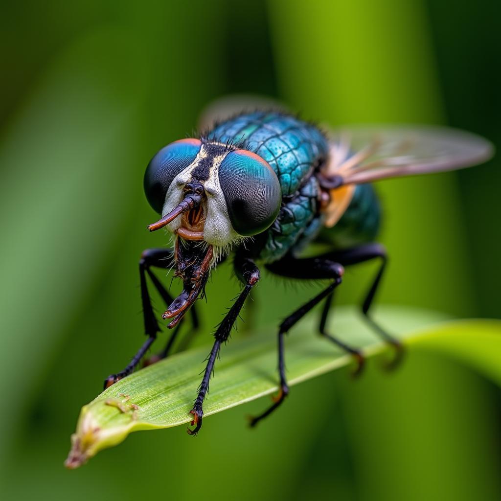 Blue Eyed Horse Fly Close Up