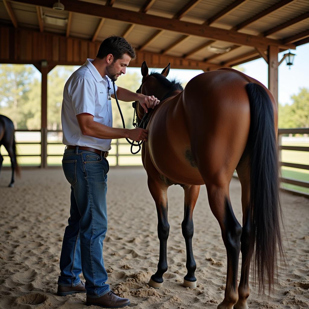 Brevard County Horse Vet Performing a Thorough Exam