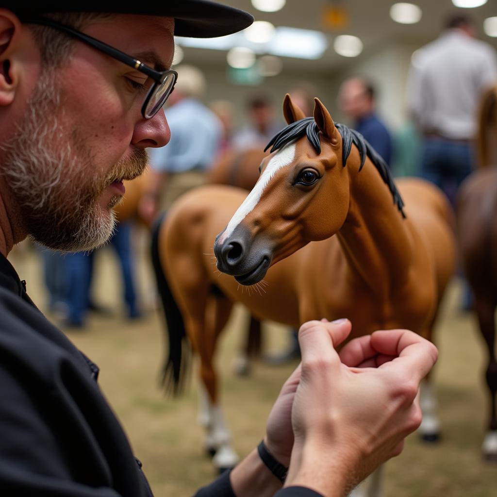 Breyer Horse Collector Examining Model