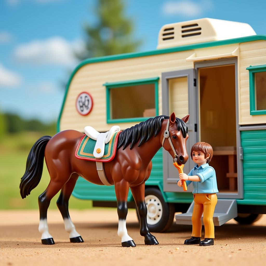 Breyer Horses and Camper Play Scene