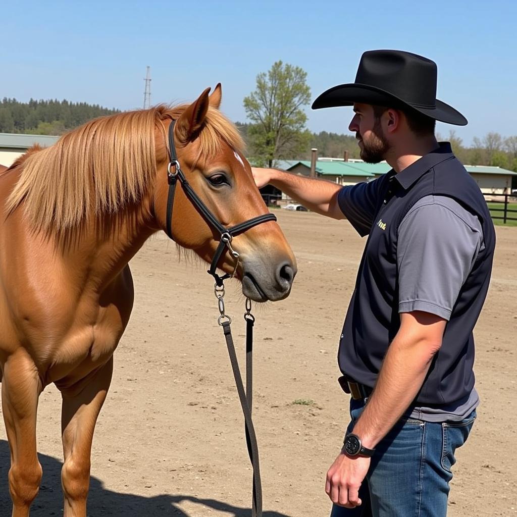 Brian Lynch Horse Trainer Working with a Horse