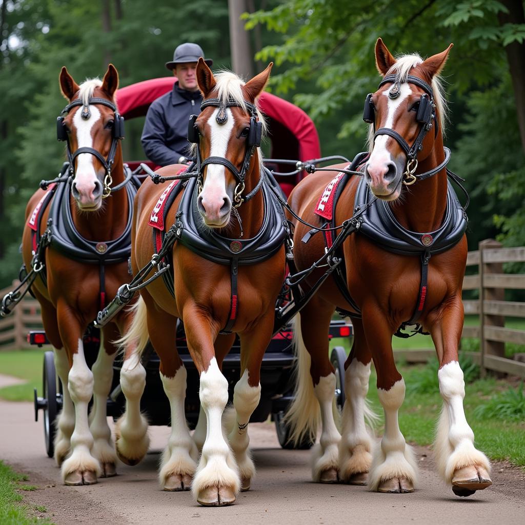 Budweiser Clydesdale Horses in Harness