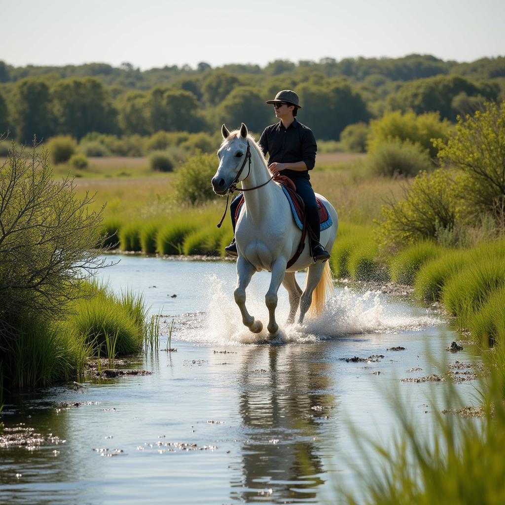 Camargue Horse Riding Through Marshlands